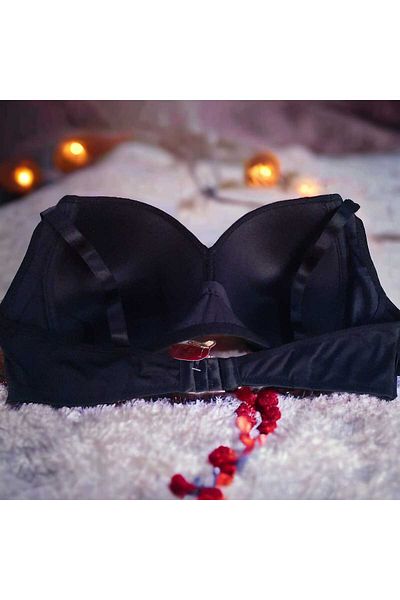 ÇEÇEN HOME Σουτιέν ενίσχυσης σύρματος Plus Size Μαύρο χωρίς στήριγμα
