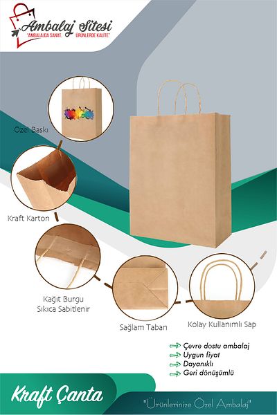 ecenplast Kraft Twisted Handle Paper Bag 25 Pieces 25x31x12 cm