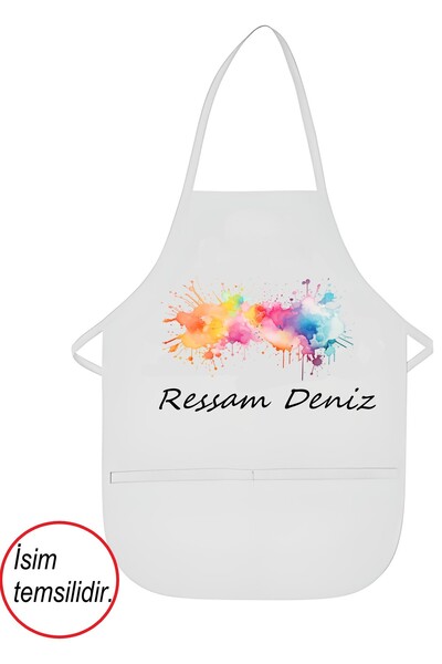 LIWOGY İsme Özel Boyama Önlüğü / Çocuk Önlük / Boyama Önlüğü / Okul Etkinlik ...