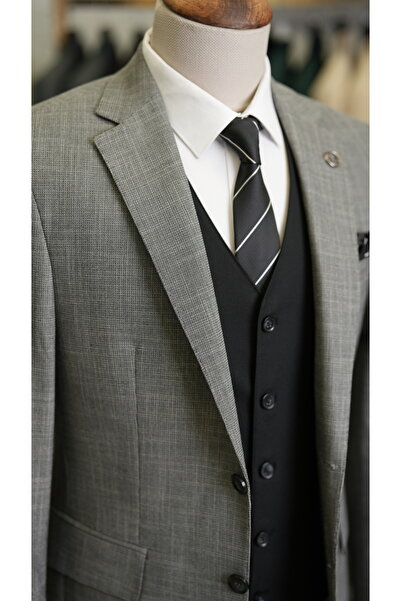 LONATOLİA Men's Combination Suit Swallow Collar Italian Cut Slim Fit Jacket Vest Pants