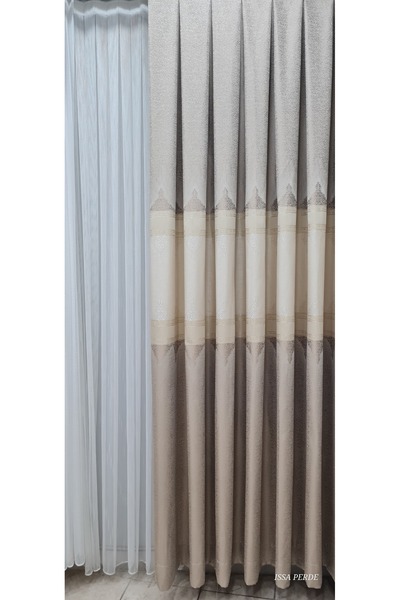 ISSA TEKSTIL İSSA FON PERDE BEJ FİZON RENGİ(TEK KANAT) (SIK PİLE)( 1X3 )