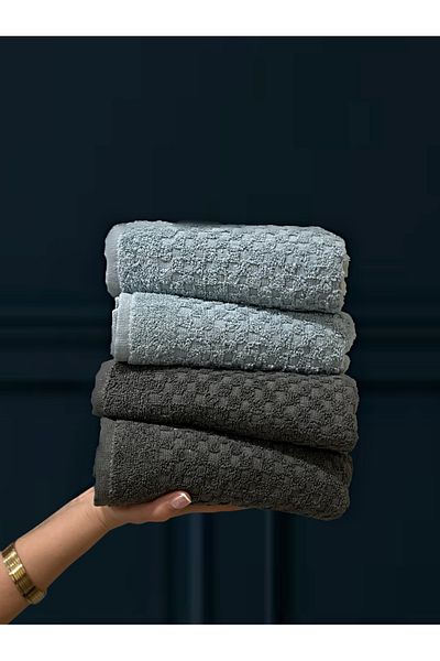 SHAL HOME Shal 100% Cotton Set of 4 50x90cm Hand & Face Towels