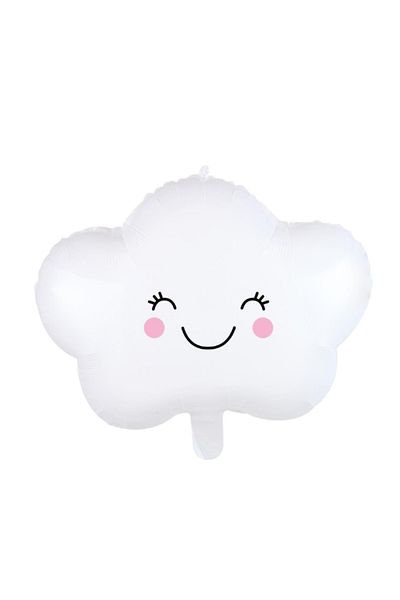 LOTUS PARTY Σετ πάρτι Cute Cloud για 3 ετών - Λευκό σύννεφο Ασημένιο φεγγάρι και ασημί αστέρι λευκό μπαλόνι