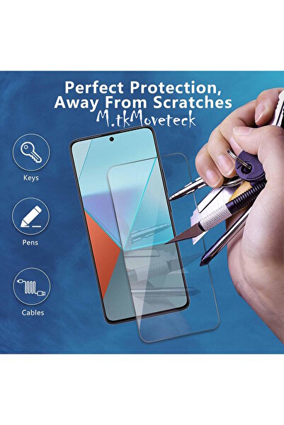m.tk moveteck Xiaomi Redmi Note 13 Pro Ekran Koruyucu 9H Temperli Cam Şeffaf Passifik Ekran Camı HD Clear