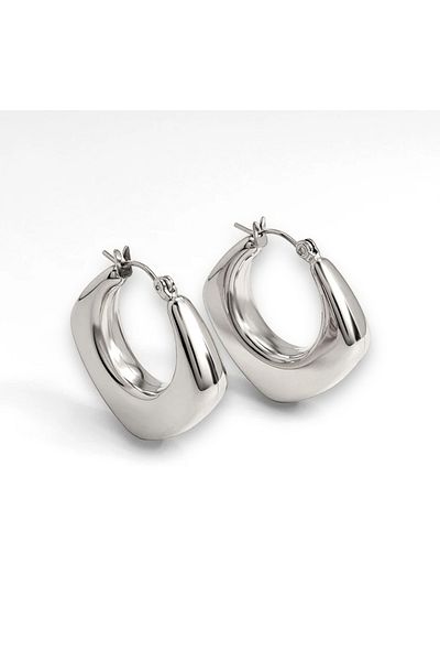 neslyaccessories أقراط دائرية من الفولاذ المقاوم للصدأ (3 سم)
