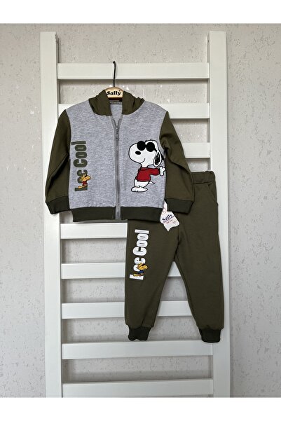 sally baby 2iplik Mevsimlik Kapüşonlu, Fermuarlı ,baskılı Alt Üst Takım, Eşofman Takım