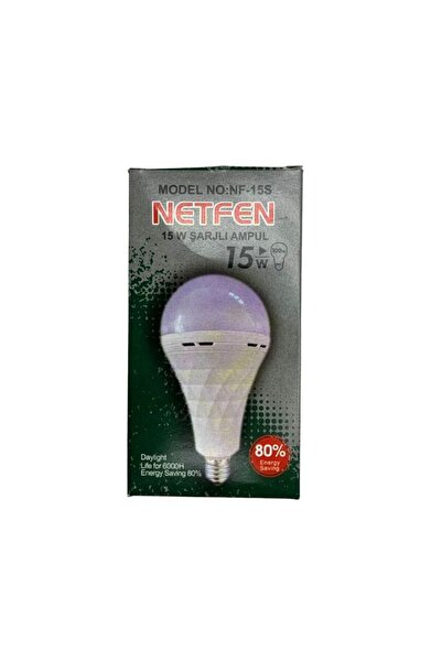 Netfen Şarjlı LED Ampül 15W Beyaz