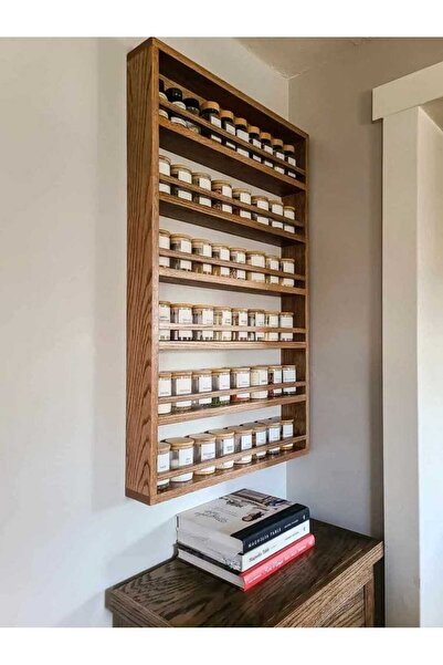 Akgül ev ve bahçe tekstil mobilya AHŞAP RAF BAHARATLIK RAFI