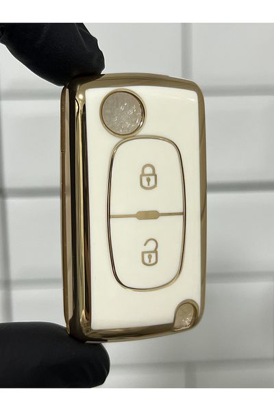 BARKAS ELEKTRONİK Citroen C2 C3 C4 C5 Ds3 Berlingo Jumpy Switchblade Nano Key Case White