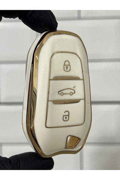BARKAS ELEKTRONİK Peugeot Smart Nano Key Case - White, 208 308 408 508 2008 3008 5008 Model Compatible