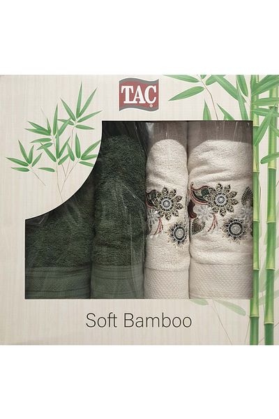 Taç Orient Khaki Bamboo Stone Bath Set