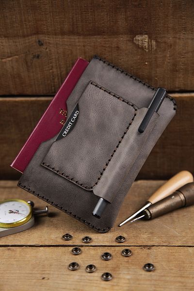 New Coast Leather 1900's Πορτοφόλι διαβατηρίου από γνήσιο δέρμα - Χειροποίητο