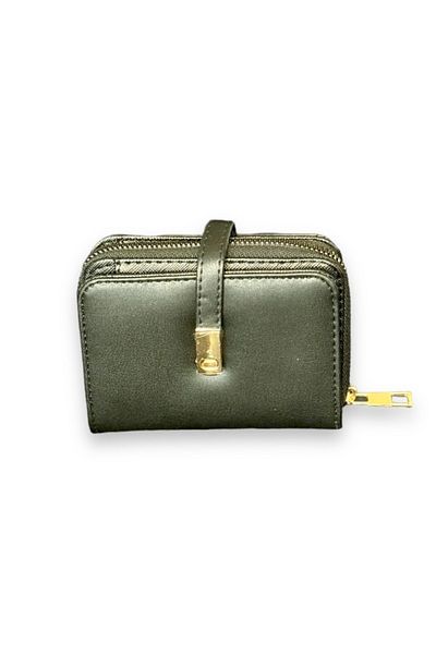 TOPLINE Women's Gold Magnet and Zippered Closure Multi-Compartment Wallet