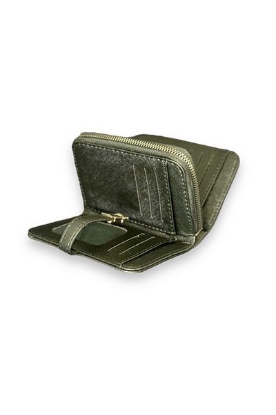 TOPLINE Women's Gold Magnet and Zippered Closure Multi-Compartment Wallet