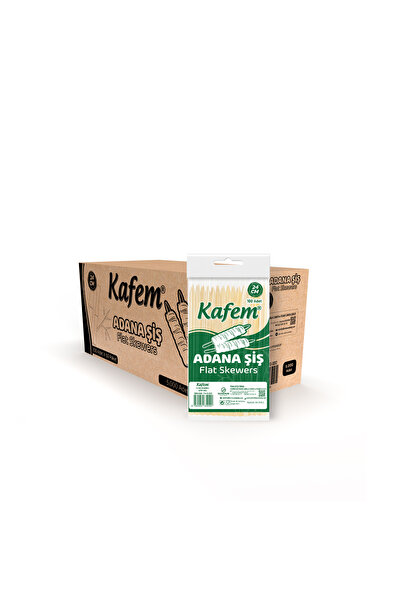 KAFEM Adana Çöp Şiş 24 cm 100 Lü X 50 Paket (Koli)