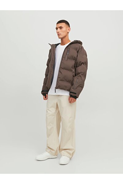 Jack & Jones Jack&Jones Hooded Waterproof Brown Men's 3M Thinsulate Coat12238998
