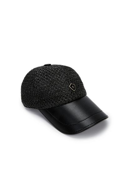 Tamer Tanca Men's Leather/Straw Hat Hat 524 1093 Ith Hat Y23