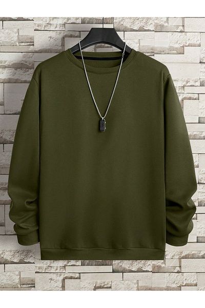 Mad&Calf Ανδρικό φούτερ Basic Crew με λαιμόκοψη 3 κλωστών χωρίς ραβδώσεις