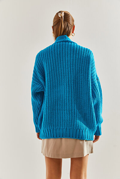 Bianco Lucci Women's Braided Six-Button Knitwear Cardigan