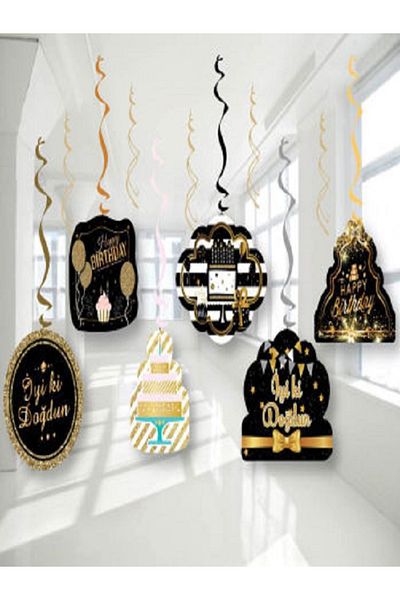 Kazanabil IŞILTI BIRTHDAY THEMED PENDANT LAMP ORNAMENT SET 6 PIECES