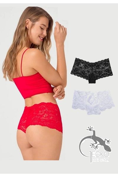 GECKO COLLECTION Gecko Lace Shorts Boxer Γυναικεία κιλότα 3τμχ