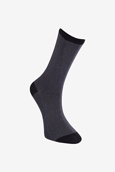 ALTINYILDIZ CLASSICS Men's Anthracite-Black Patterned Cotton Socks