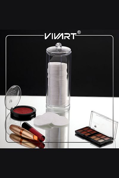 Vivart Luxury Covered Disc Cotton Organizer Makeup Cotton Box