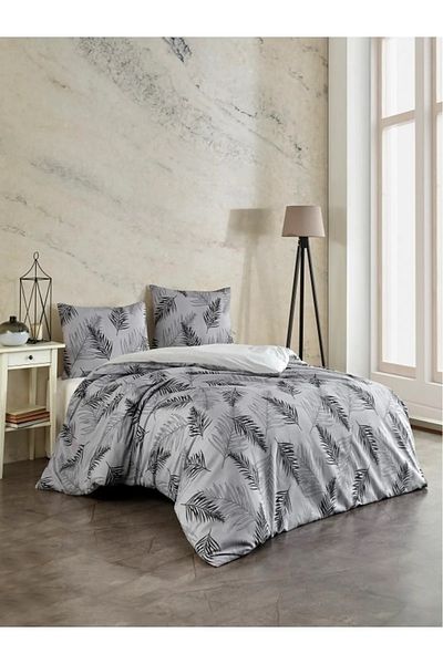Lotusline Single Duvet Cover Set - Set Feather Pattern Double Sided Fade Resistant