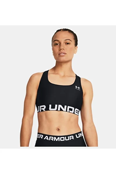 Under Armour هيت جير للنساء® حمالة صدر رياضية ذات علامة تجارية متوسطة الحجم1383544-001