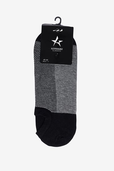 ALTINYILDIZ CLASSICS Men's Black-Grey Single Bamboo Sneaker Socks