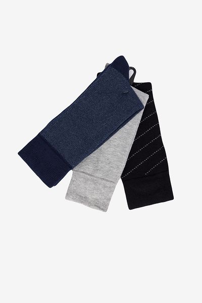 AC&Co / Altınyıldız Classics Schwarz-grau gemusterte 3-teilige Socken für Herren