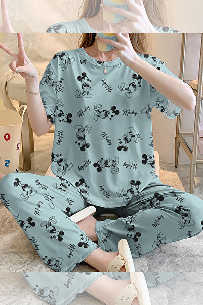 PEMBİŞ HOMEWEAR Kısa Kollu Pijama Takımı Mickey Supersoft Basic Süprem