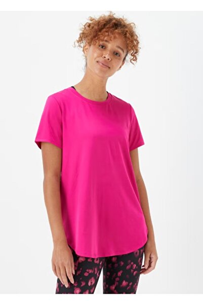 Kübra Tekstil Αθλητικό μπλουζάκι Pink Longline