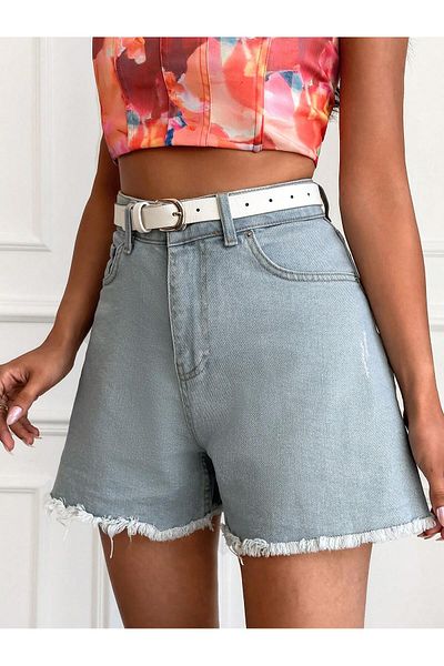 Swet Shop Jeans Pantaloni scurți albastru din blugi cu talie înaltă de damă