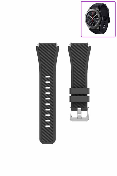 Tagomoon Samsung Gear S3 Frontier Akıllı Saat Uyumlu Tırtık Desenli Silikon Kordon Kayış