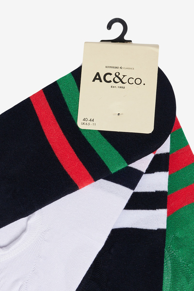 AC&Co / Altınyıldız Classics Чоловічі шкарпетки для кросівок з 4-ма візерунками, біло-червоні