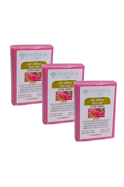 Anatolia Soap Economic Package of 3 Natural Rose Soaps