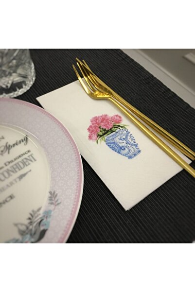 busrasdesign بلو بلانك منديل العرض الوردي 16 قطعة