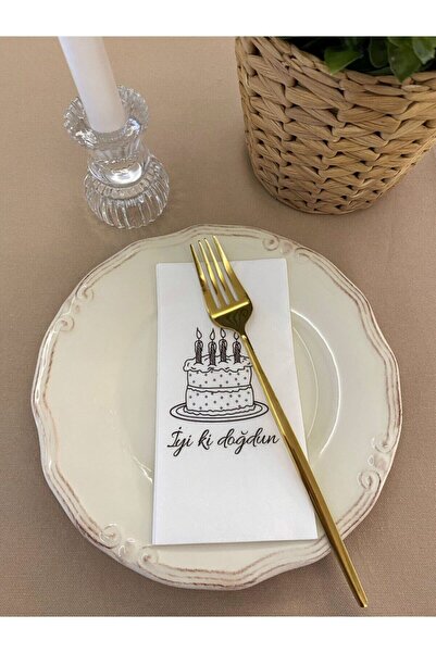 busrasdesign مناديل حفلات كعكة عيد الميلاد 16 قطعة