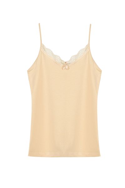 HNX Cotton Collar Lace Thin Strap Women's Tank Top