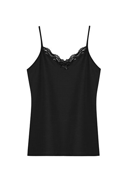 HNX Cotton Collar Lace Thin Strap Women's Tank Top