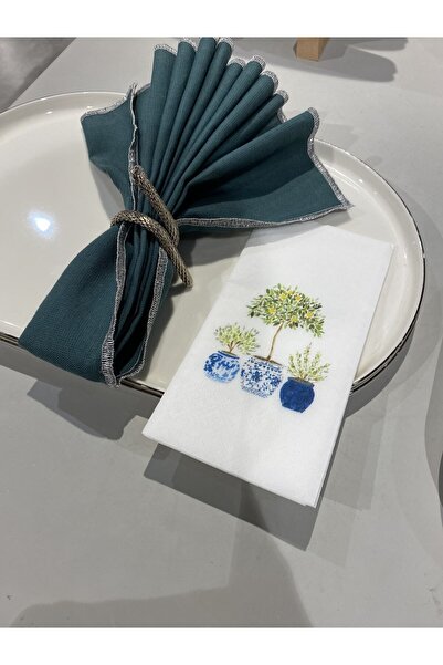 busrasdesign 3 قطع مناديل عرض مطبوعة من بلو بلانك 16 قطعة