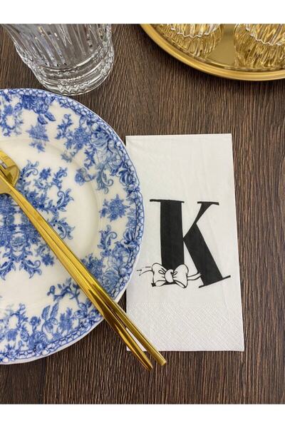 busrasdesign Letter K Presentation Napkin 16 Pieces