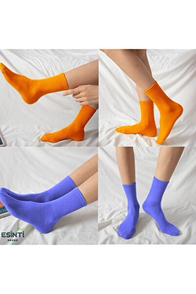 Esinti Men's Women's Socks Socket Colorful Men's Neon Sports Socks Tennis Socks 1 Piece