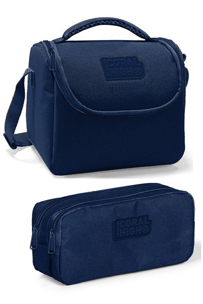 Coral High Set cutie de prânz pentru băiat bleumarin