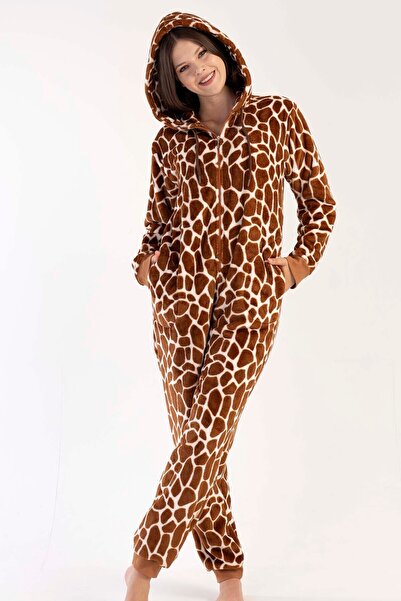 VİENETTA Kadın Soft Kapşonlu Uzun Fermuarlı Manşetli Cepli Tulum