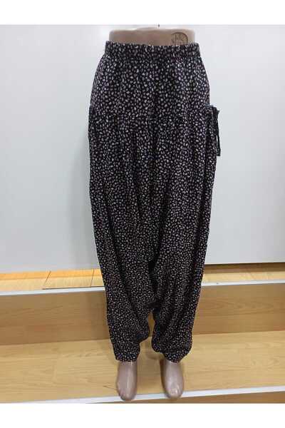 NUR TEKSTİL kadın siyah kahve desenli pamuklu viskon korseli beli lastikli ya...