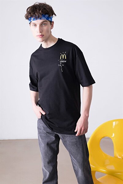 Tarzsokak Unisex Mc Crew Cactus Jack Black Tshirt