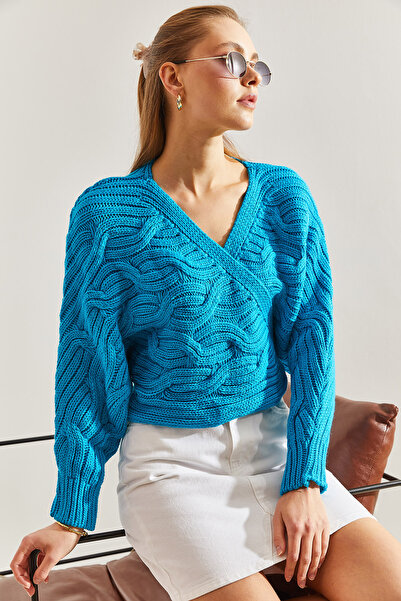 Bianco Lucci Dámský pletený kardigan se zavazováním