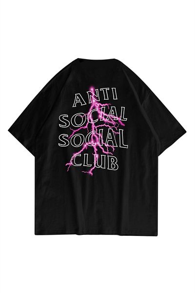 FANBOX SHOP Unisex Anti Social Club - Μαύρο T-Shirt